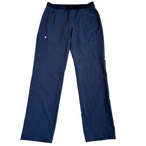 Figs Axim Scrubs‎ Pants Women's Cargo Large Navy Blue Bottoms Drawstring Stretch